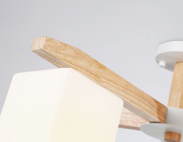 Подвесная люстра 5*E27 TR83118/5 WH/LW белый/светлое дерево Traditional Loft Ambrella