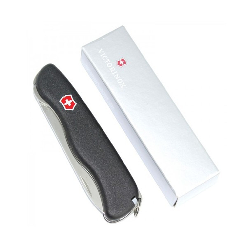 Нож Victorinox Sentinel, 111 мм, 4 функции, с фиксатором лезвия, черный