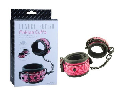 Розово-черные оковы на ноги Ankles Cuffs (Цвет: розовый с черным)