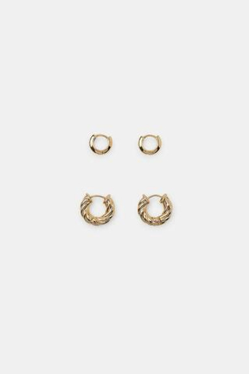 ZARA НАБОР СЕРЕГ-КОЛЕЦ, ЗОЛОТИСТЫЙ