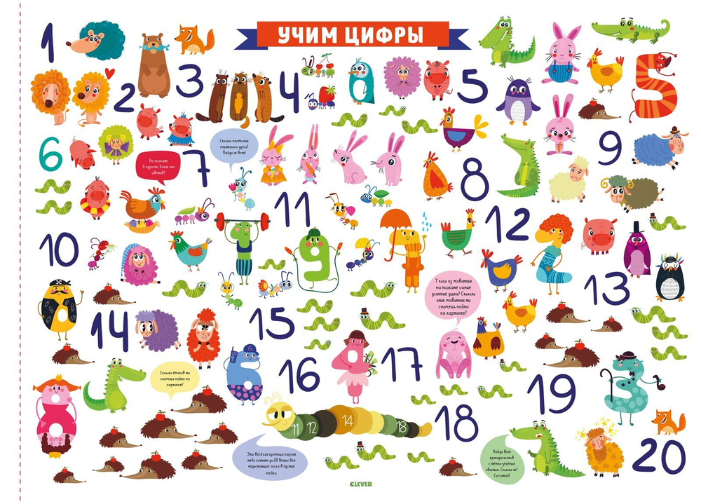 Первые плакаты малыша. 10 развивающих постеров. Все, что нужно узнать малышу до 5 лет!