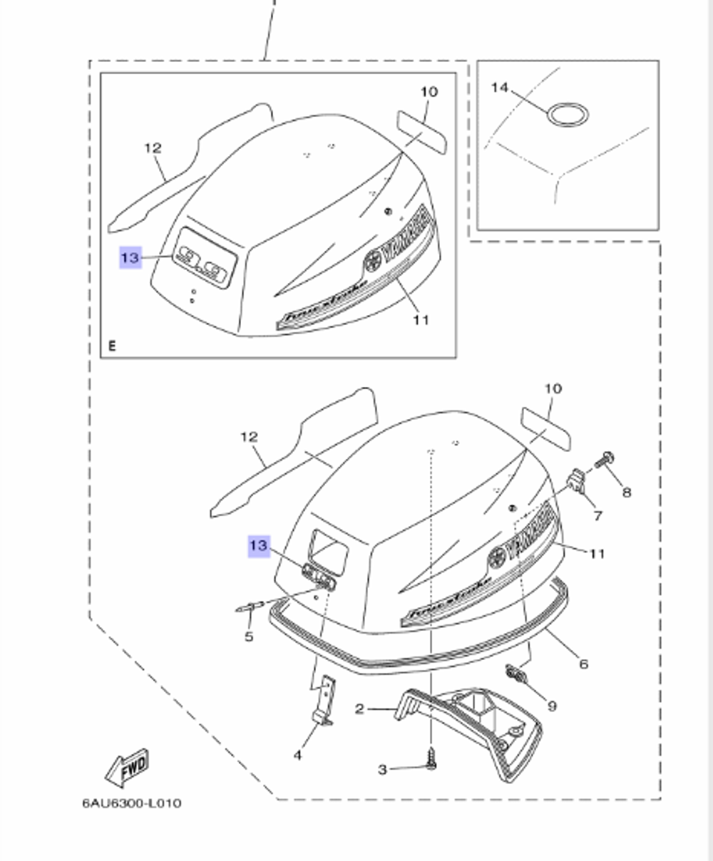 Наклейка F 9,9 Yamaha 6AU4267720