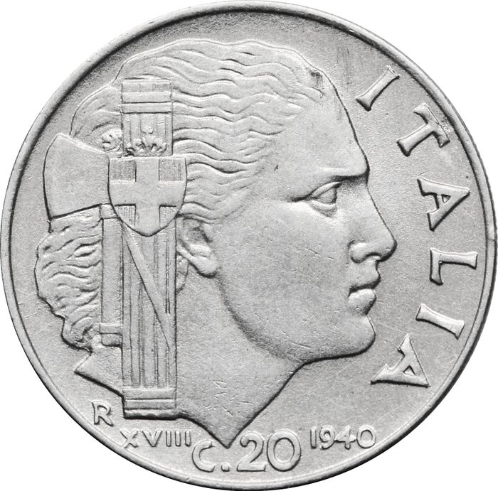20 чентезимо 1940 Италия (немагнитная)