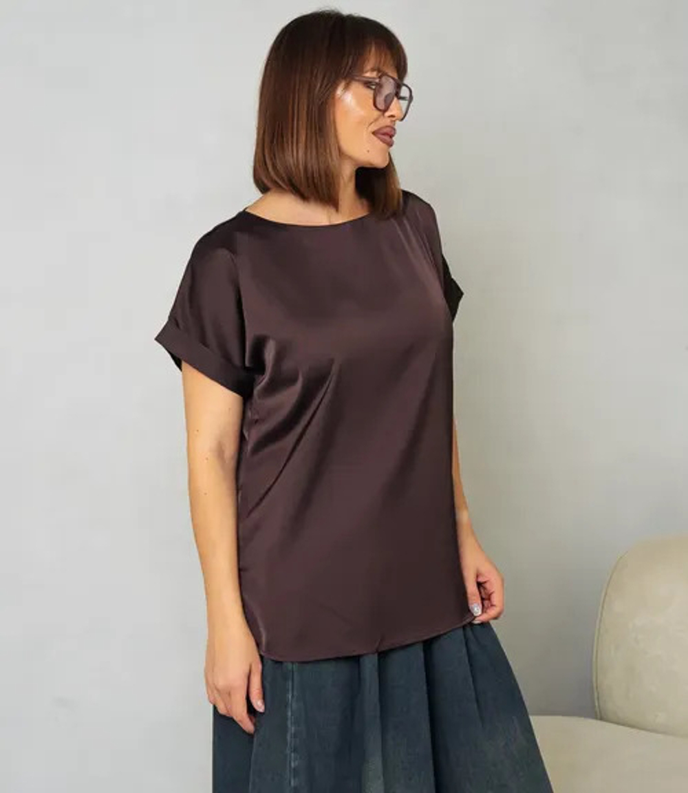 Блуза жен. (3XL, Шоколадный)