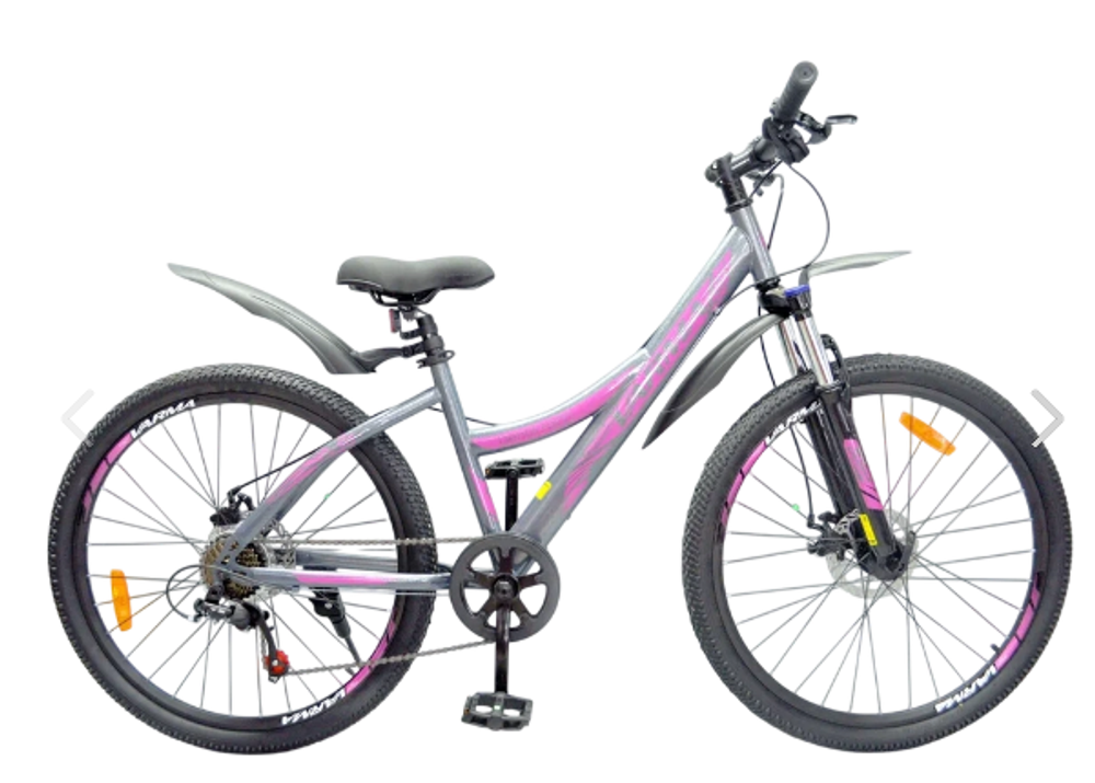 Велосипед 26" VARMA Denali H60D р.15", 7ск.  серо-розовый  2024г