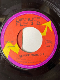 Винтажная виниловая пластинка LP Claude Francois 17 Ans (France 1975) 7 дюймов
