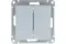 Выключатель Systeme Electric ATLASDESIGN 2-клавишный проходной алюминий 38184