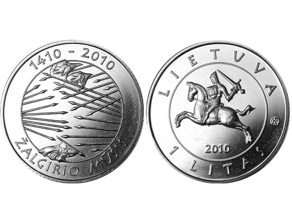 1 лит "600 лет Грюнвальдской битве" 2010 год