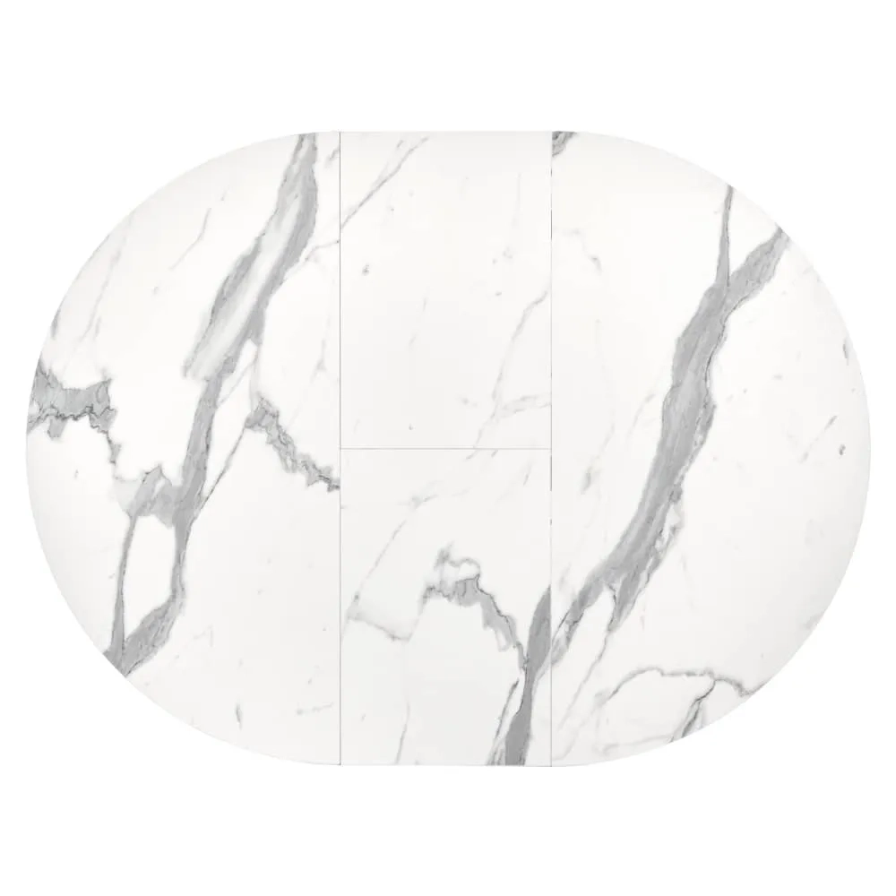 Стол Bradex Home Rudolf круглый раскладной 90-120x90x75см, белый мрамор, белый