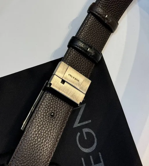 Двусторонний мужской ремень ZEGNA, 3,5 мм, чёрный