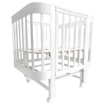 Кровать детская Indigo Italiano Baby продольный маятник на колесах белый-белый