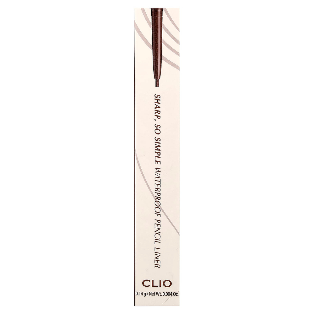 Clio, Sharp, водостойкая подводка для карандашей So Simple, коричневый цвет 02, 0,14 г (0,004 унции)