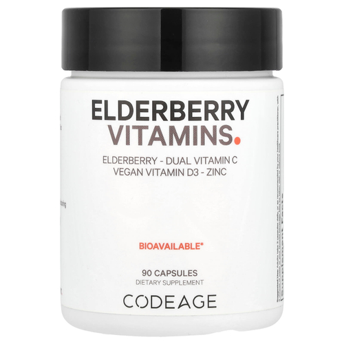 Codeage, Витамины из бузины, 90 капсул