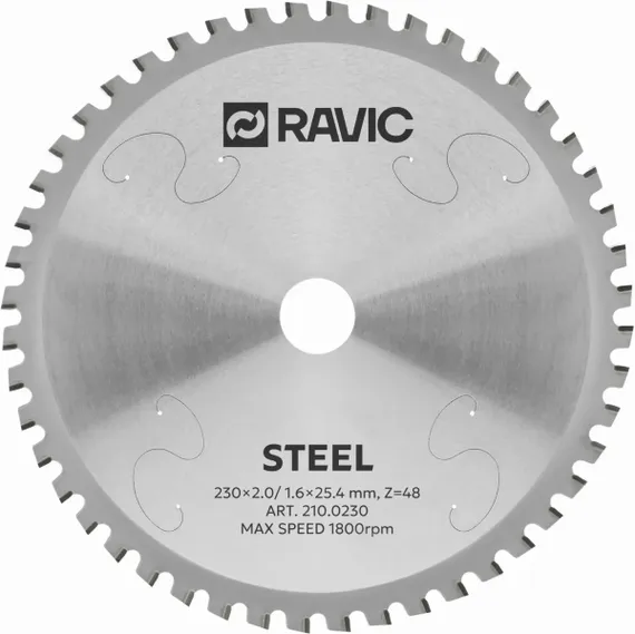 Диск пильный TCT по стали Ravic, 230х25,4 мм, Z=48, арт. 210.0230
