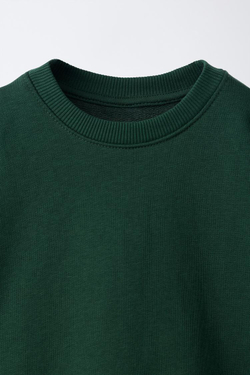 ZARA ОДНОТОННАЯ ТОЛСТОВКА, БУТЫЛОЧНО-ЗЕЛЕНЫЙ