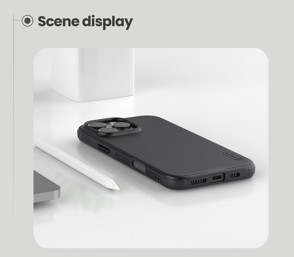 Чехол от Nillkin c поддержкой беспроводной зарядки MagSafe для iPhone 16 Pro Max, серия Super Frosted Shield Pro Magnetic Case