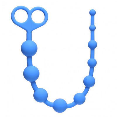 Силиконовая анальная цепочка Orgasm Beads (33,5 см , васильковый) (Цвет: васильковый)