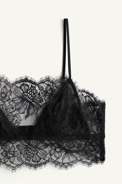 ZARA БЮСТГАЛЬТЕР-БАНДО С КРУЖЕВОМ - LIMITED EDITION, ЧЕРНЫЙ