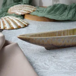 Блюдо овальное 44*5 см h4 см 200 мл для закусок Pearl Fish Sea Stone Frutti di Mare P.L. [4]