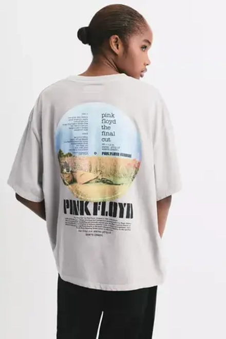 PULL&BEAR Футболка с принтом Pink Floyd, белый