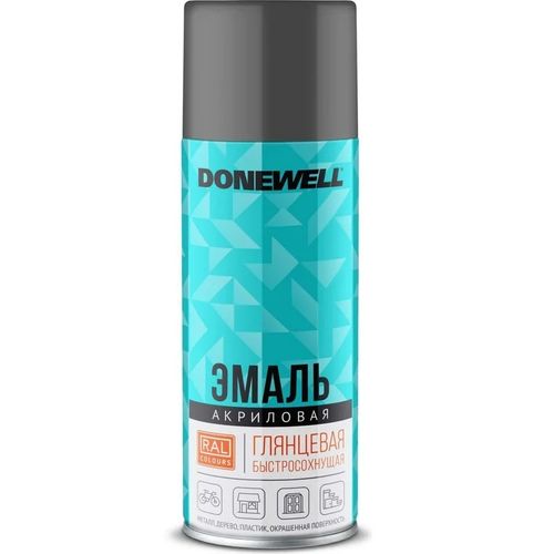 Эмаль универсальная акриловая DONEWELL RAL 7012 тёмно-серая глянцевая 520 мл