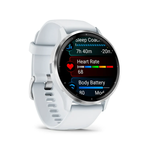 Умные часы Garmin Venu 3 45 мм Серебряный безель из нержавеющей стали, корпус из белого камня и силиконовый ремешок