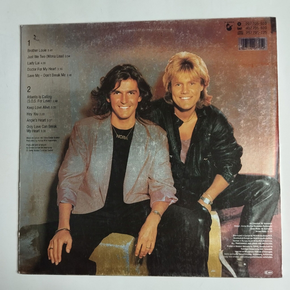 Винтажная виниловая пластинка LP Modern Talking Ready For Romance (The 3rd Album) (Germany 1986) Brother Louie