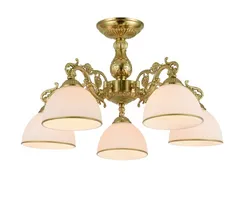 Люстра потолочная Rilon 74406/5C COPPER, 5×40 Вт, латунная