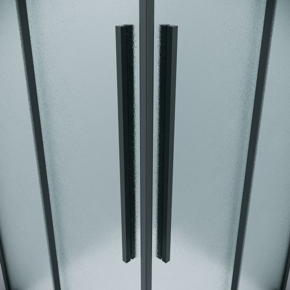 1/2 душевого ограждения Grossman Galaxy 1/2.K33.01.80L.21.02 (80*195) раздвижная(левая),черный матовый,стекло шиншилла,1 место