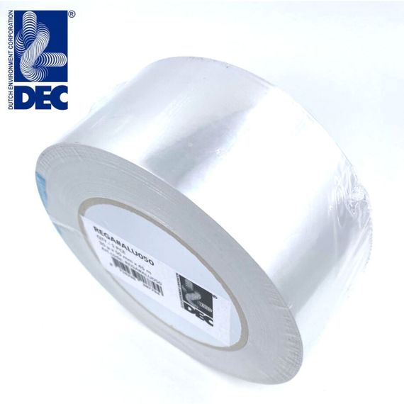 REGA#ALU 050 Скотч Алюминиевый Фольгированный Dec International (Нидерланды) ALUTAPE с повышенной адгезией и эластичностью до 7%, толщина 30 микрон, ширина 50 мм x длина 45 м, 1 шт