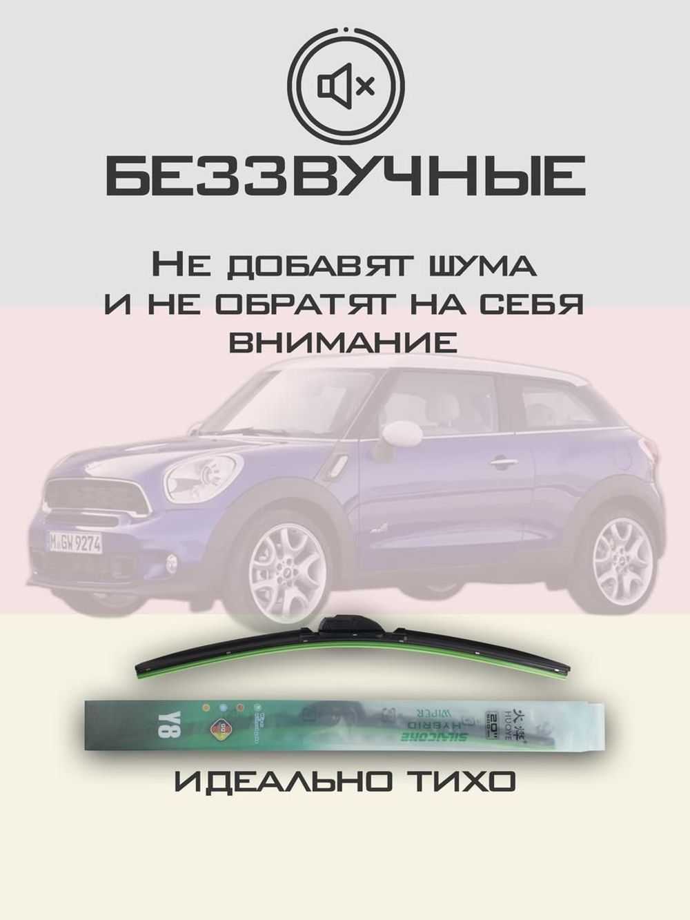 Щетки стеклоочистителя HUOYE Y8 500/500 мм на Mini Paceman | Pinch tab