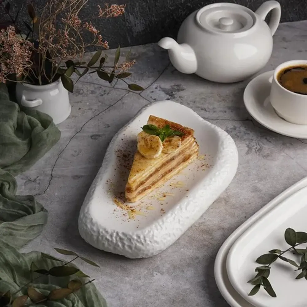 Блюдо овальное для подачи 25,5*15 см h4,5 см Organic белое фарфор P.L. Proff Cuisine [2]
