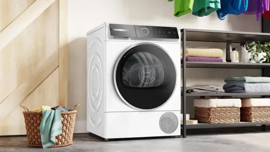 Сушильная машина Bosch Serie 8 WQB245A0BY белый, с английской панелью управления