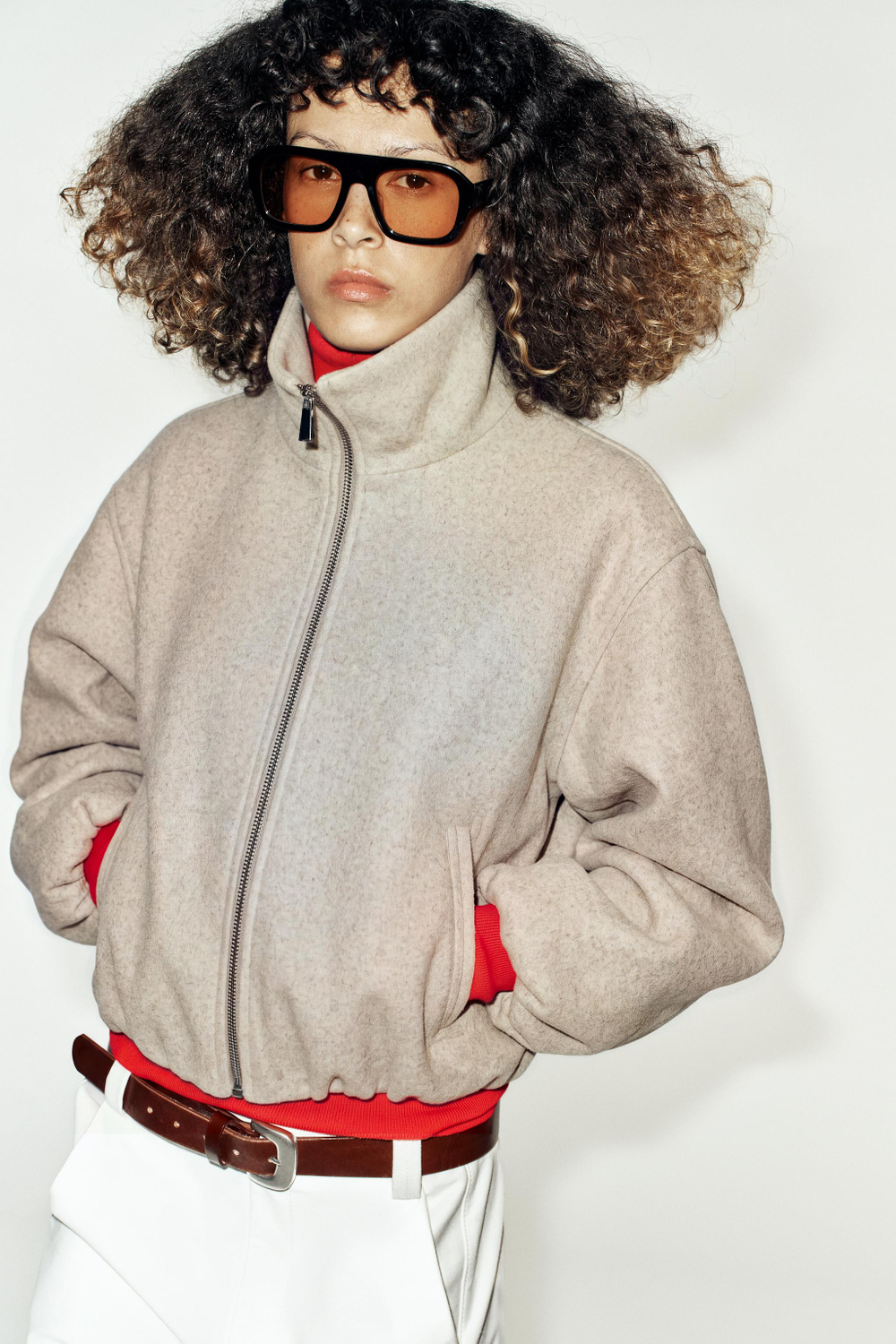 ZARA МЯГКИЙ БОМБЕР, БЕЖЕВЫЙ
