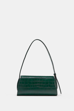 ZARA СУМКА С РЕЛЬЕФНЫМ ЭФФЕКТОМ, ЗЕЛЕНЫЙ