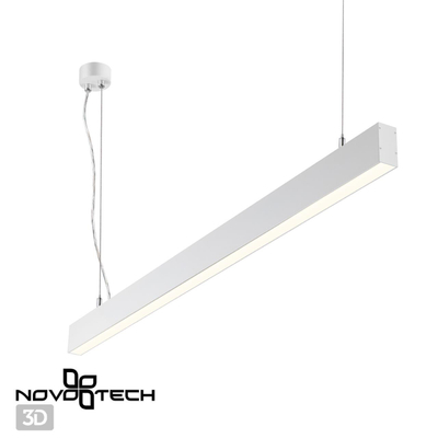 358877 OVER NT22 406 белый Светильник подвесной светодиодный (длина подвесов 1,2м) IP20 LED 4000K 40W вниз + 12W вверх 220V ITER