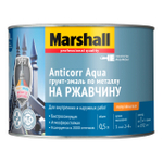 Грунт-эмаль на ржавчину на водной основе Marshall Anticorr Aqua полуглянцевая база BW