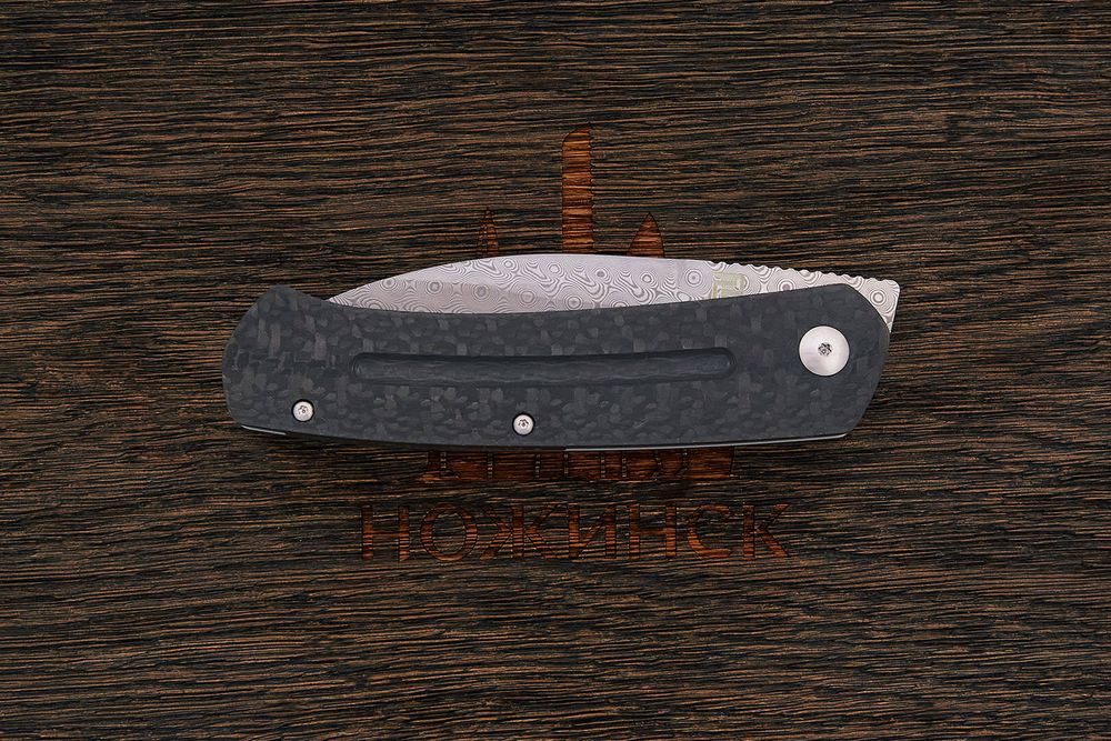 Нож складной Artisan 1839G-DCF Centauri, клинок 88мм, дамаск нержавеющий, рукоять карбон/титан