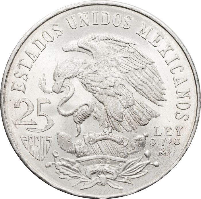 25 песо 1968 Мексика, Летние Олимпийские игры 1968, Мехико