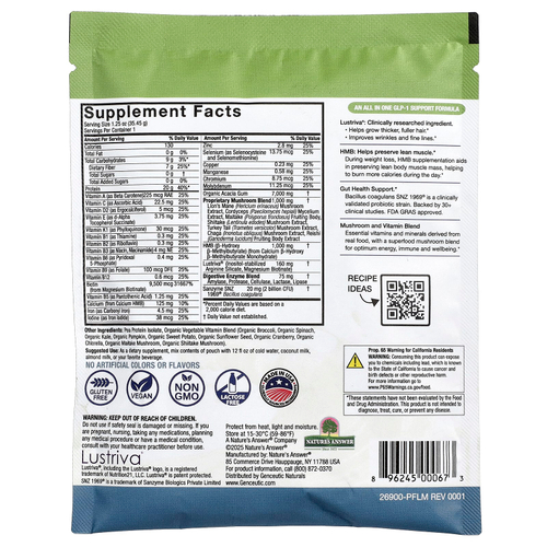 Genceutic Naturals, Plant Head®, смесь для поддержки уровня ГПП-1, смесь смузи, без добавок, 35,45 г (1,25 унции)