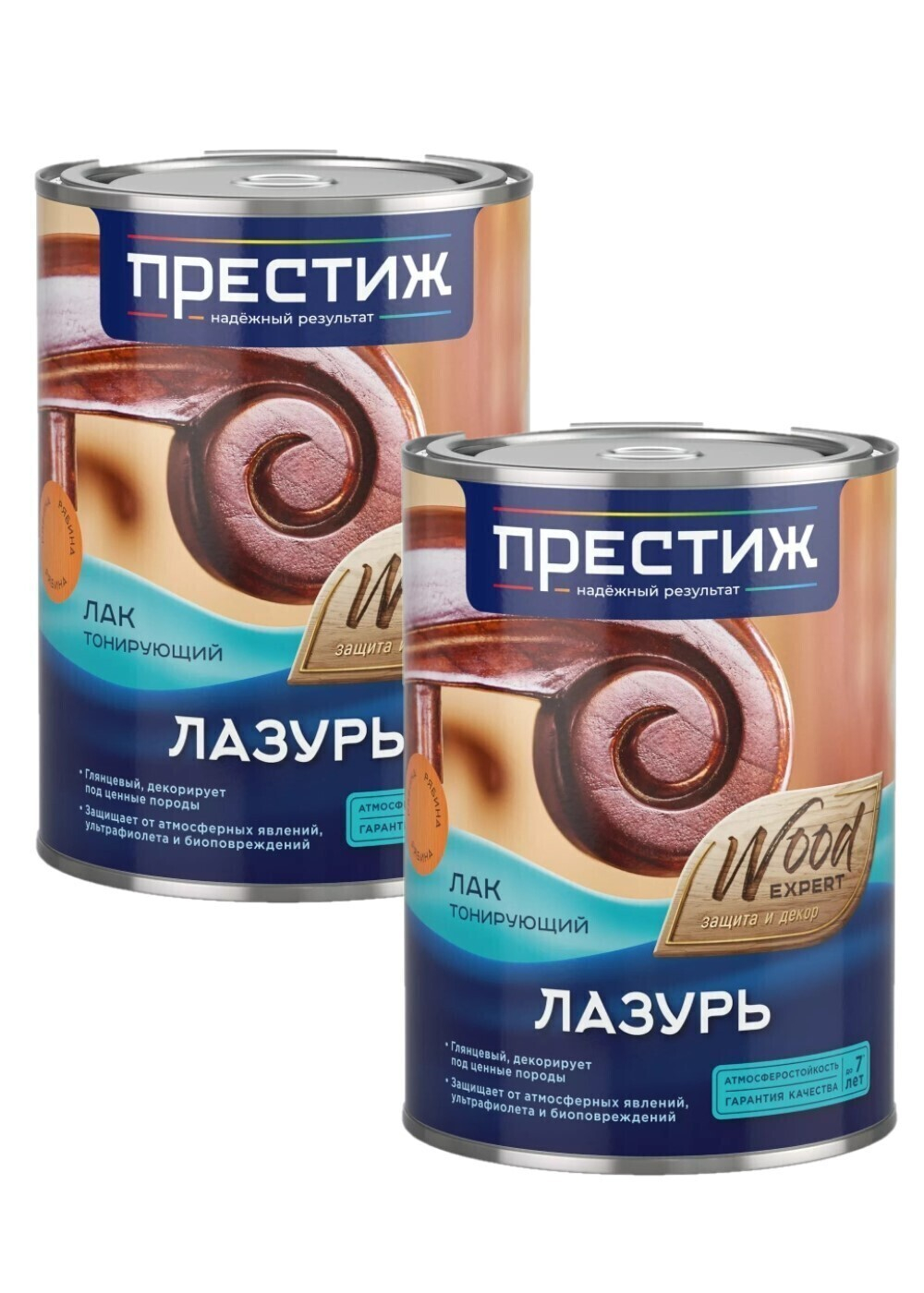 Набор Лак Лазурь, красное дерево 0,9 л 2 шт