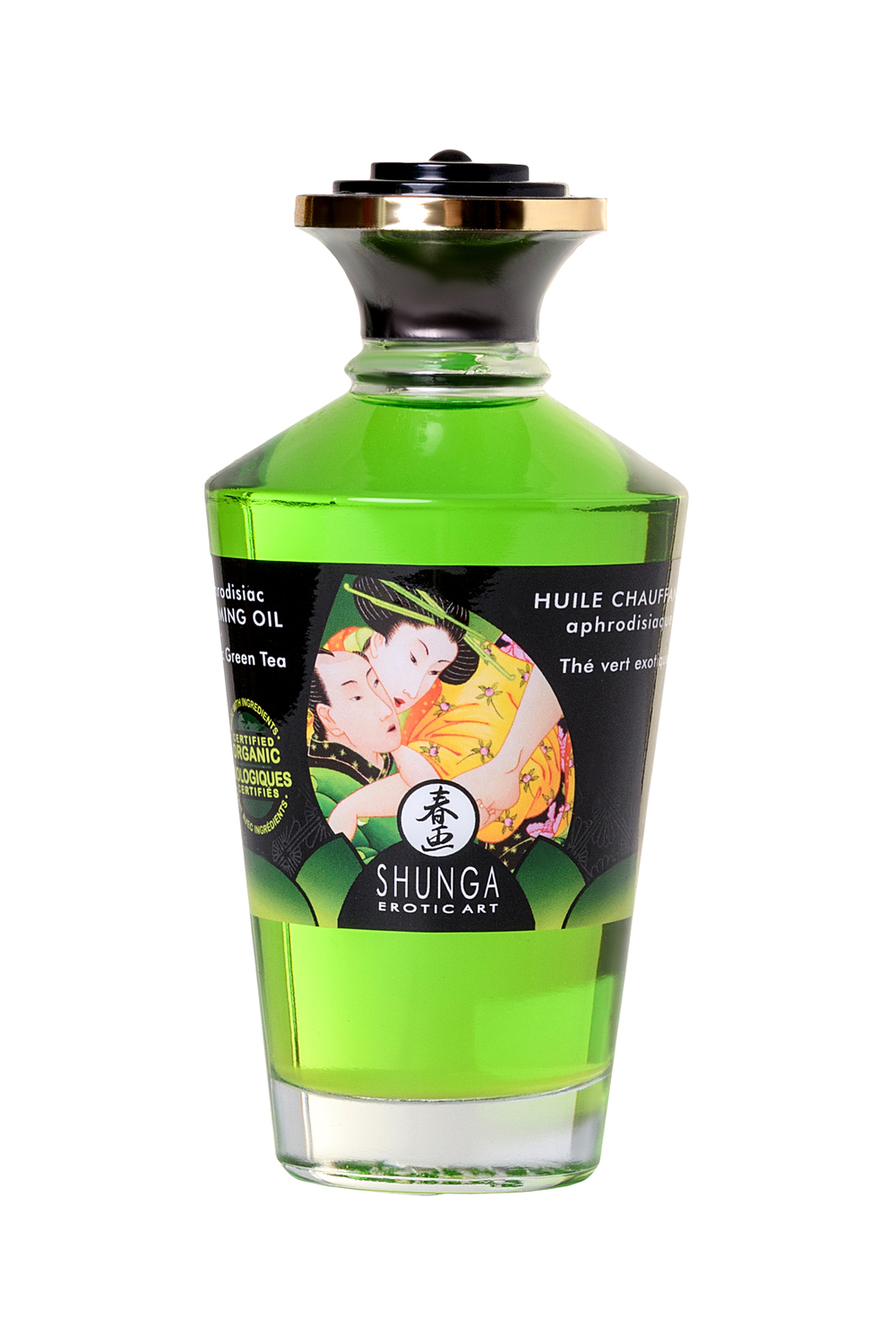 Массажное масло Shunga Organic Зеленый чай возбуждающее натуральное 100 мл
