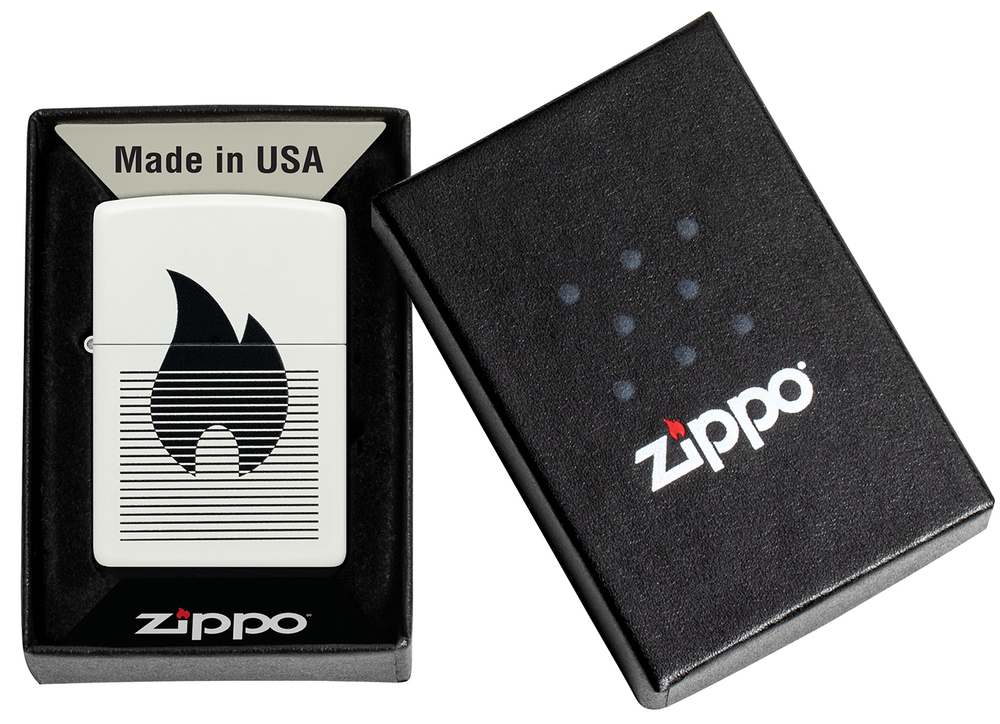 Зажигалка ZIPPO Flame Gradient Design White Matte, латунь/сталь, белая, матовая