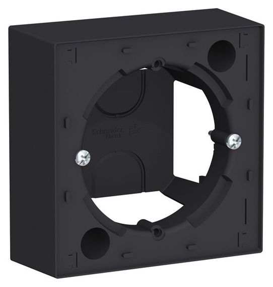 Коробка переходник Systeme Electric ATLASDESIGN 1-постовая карбон 36374