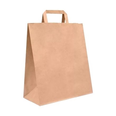 Крафт пакеты с плоскими ручками 35х45х15см 70г/м2 коричневые (1/250шт)