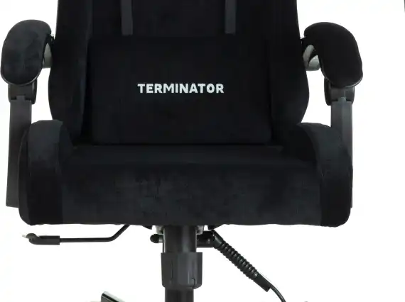 Кресло игровое Knight Terminator черный Light-20 с подголов. крестов. металл