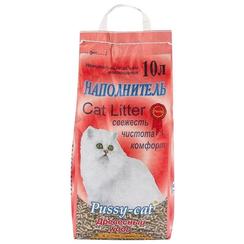 Наполнитель PUSSY-CAT "Древесный" - 10 л