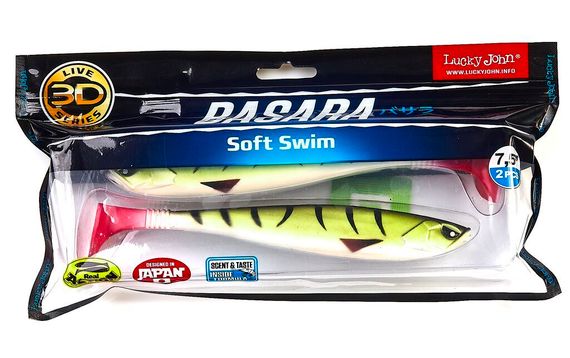 Виброхвосты LJ 3D Series BASARA SOFT SWIM 7,5in (19,05)/PG10 2шт.