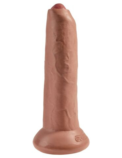 Кофейный необрезанный фаллоимитатор на присоске 9 Uncut Cock - 25,4 см. (Цвет: кофейный)