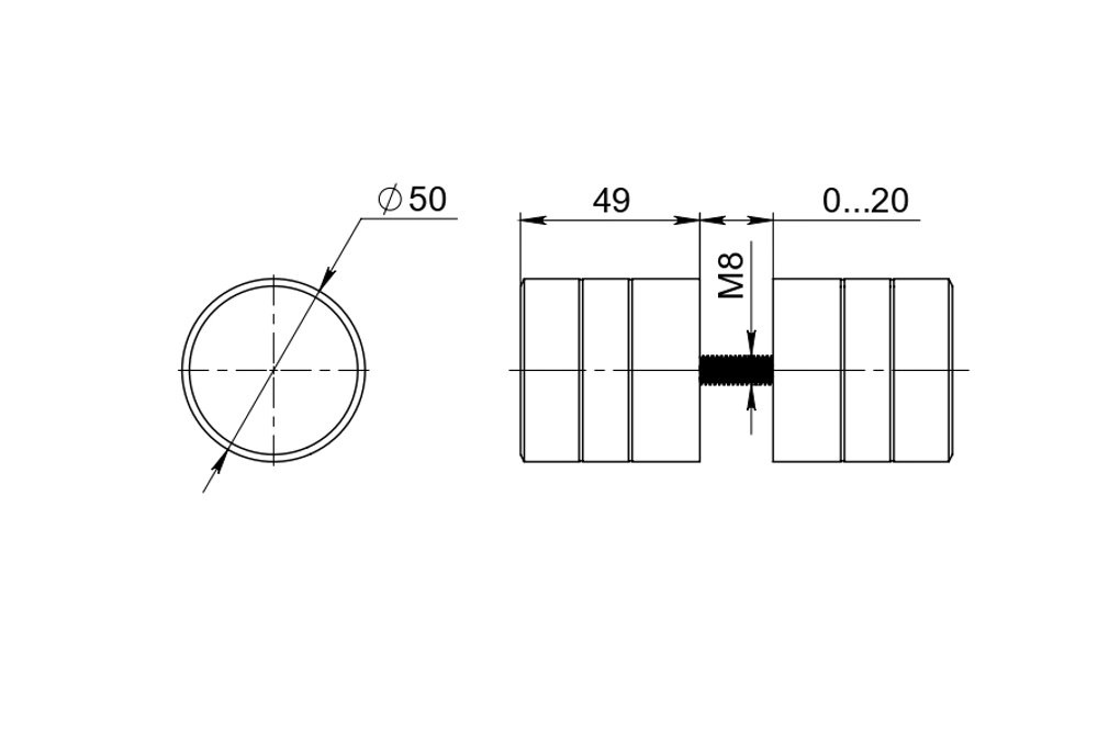 Ручка-кнопка R.DSS304-button INOX 304